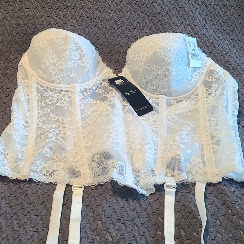 Va Bien Bustier/Longline bra (white) size 40B